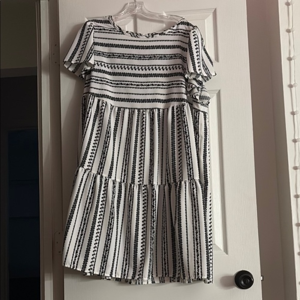 Black and White Striped Dress